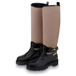 LOUIS VUITTON Territory Flat Knee high Boots Women"s Black Brown