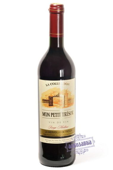 Вино Мон Петит Трезор столовое красное полусладкое 0,75л 10%