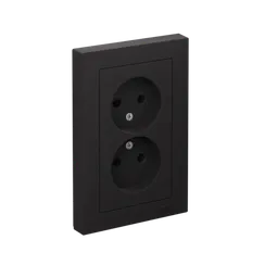 Розетка 2-м СП AtlasDesign 16А IP20 без заземл. в сборе карбон SE ATN001020