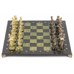 Шахматы "Римляне" доска змеевик 440х440 ммАртикул:  R7805
