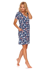 Оригинальная сорочка с лисами и кенгуру (Размер: XL) (Цвет: темно-синий)