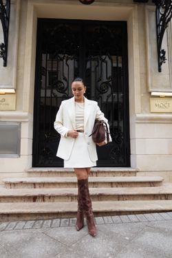 Жакет OVER из диагональной ткани молочный