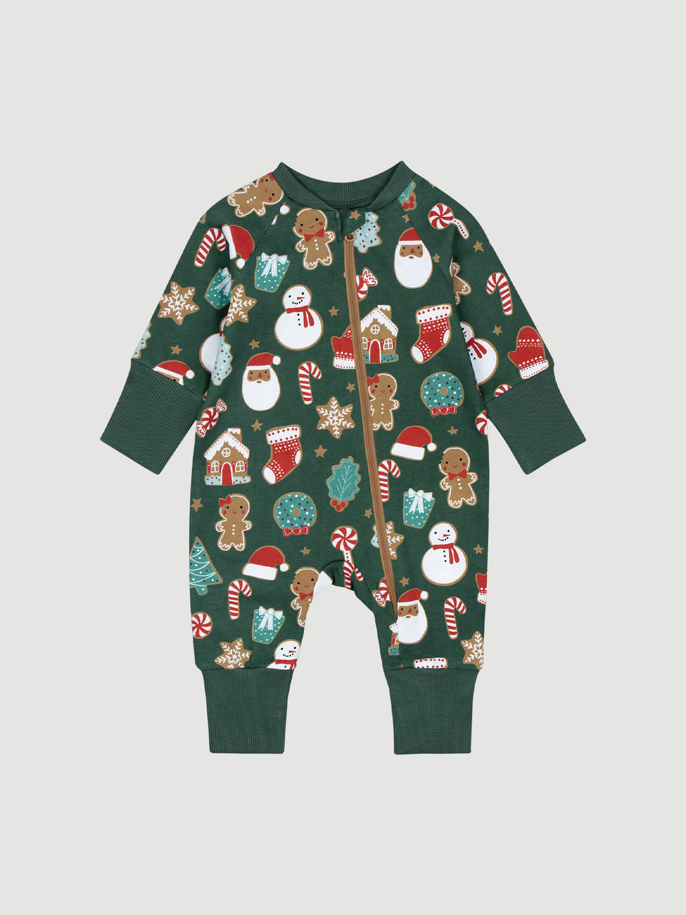 Комбинезон на манжетах Mjölk Имбирный пряник, с рукавом реглан