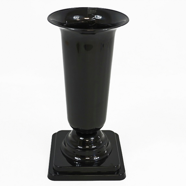 Ваза ритуальная 31 см, на подставке черный/золото/серебро