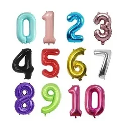 Цифра 32" фольгированная надутая гелием в ассортименте