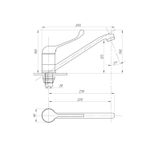 Смеситель для раковины ПРОФСАН 40к ПСМ-425-055 "МЕДИК"  пов. излив, п/гайку без подв мед. ХРОМ