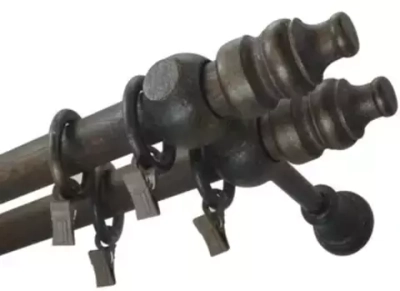 Карниз для штор двойной 28мм Дуб Темный 2,8м