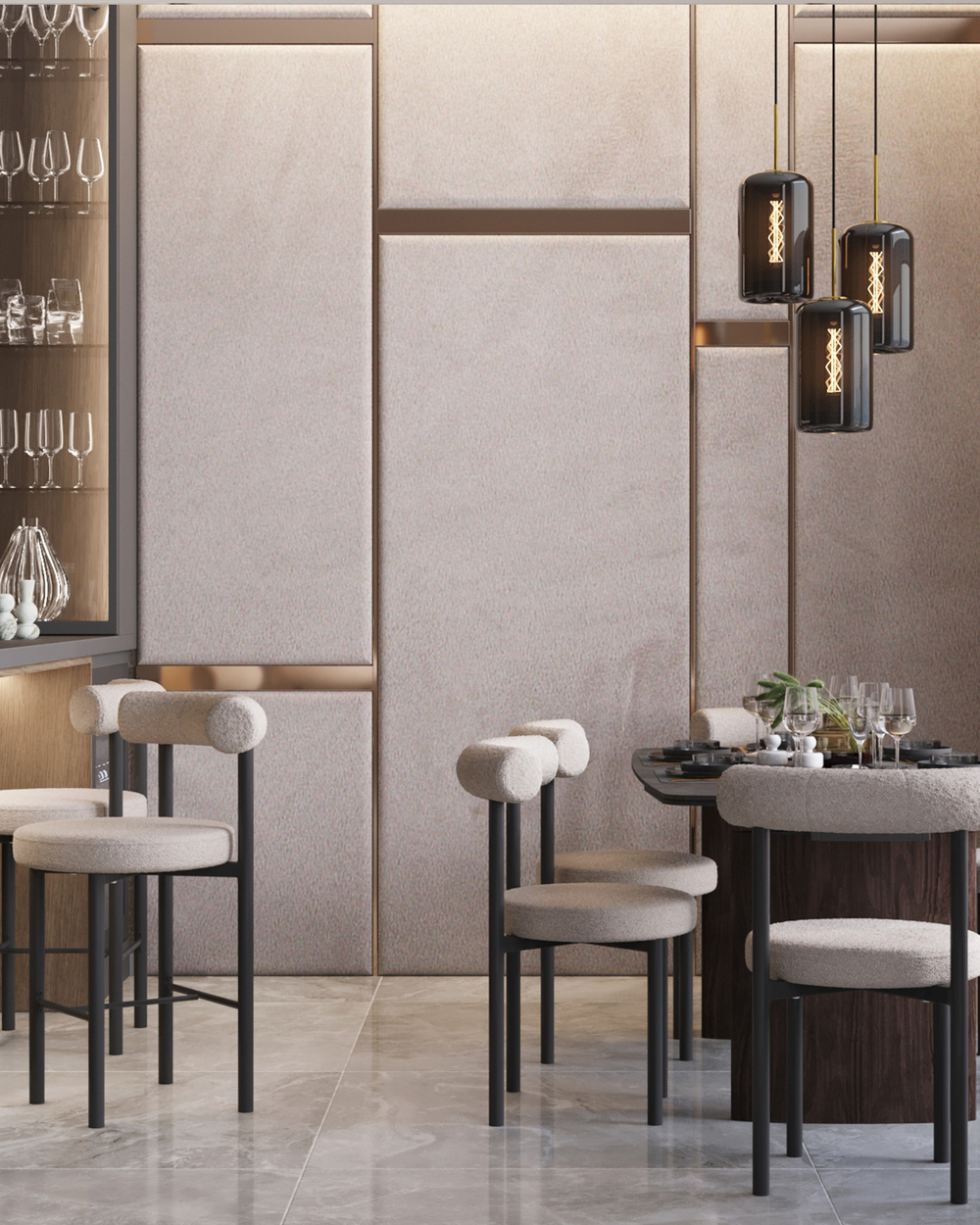 Стул обеденный Флорео букле светло-серый