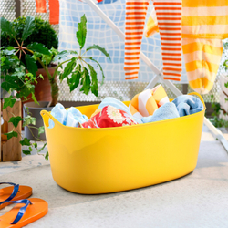 IKEA TORKIS  (ИКЕА ТОРКИС)  -  Корзина для белья Flexi внутри/снаружи, желтая, 35 л