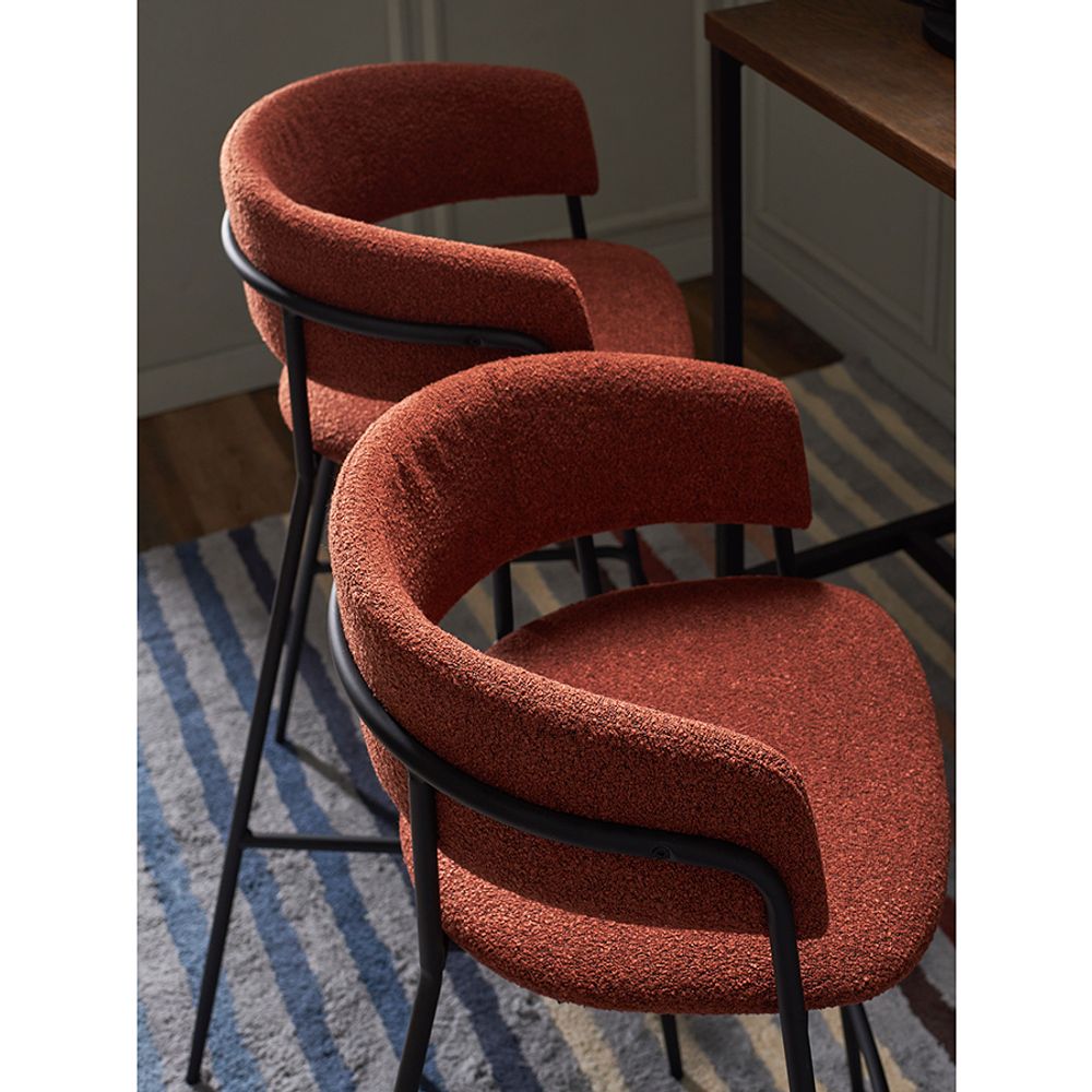 Стул полубарный Helning, букле, терракота