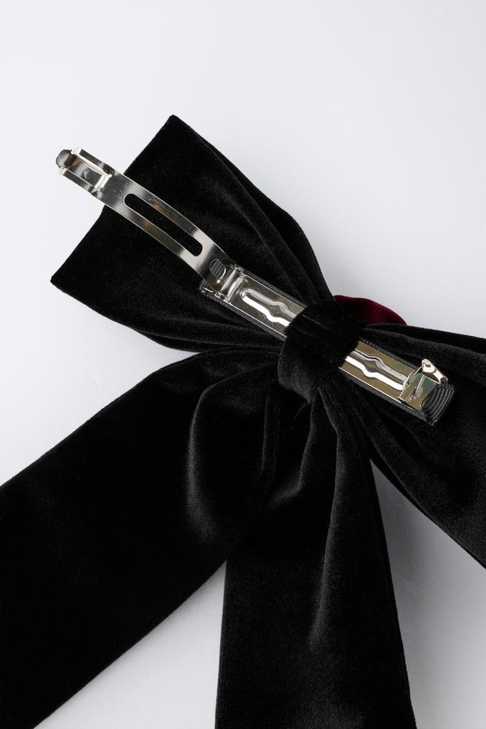 ZARA БАРХАТНЫЙ БАНТ ДЛЯ ВОЛОС С ЦВЕТКОМ, ЧЕРНЫЙ