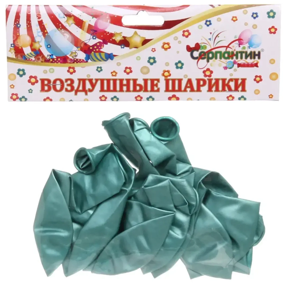 Воздушные шары «Металлик» 10шт 12»/30см зелёный