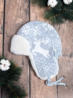 шапка зимняя ушанка вязаная с мехом