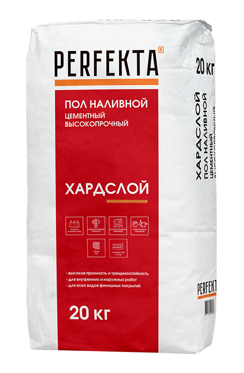 PERFEKTA Пол наливной цементный высокопрочный (3-30мм) "Хардслой" 20кг