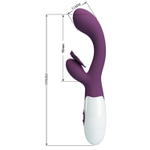 Сливовый вибратор Butterfly Kiss с загнутой головкой - 19,9 см. (Цвет: сливовый)