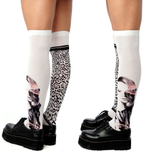 Белые гольфы с разным принтом (Цвет: белый)