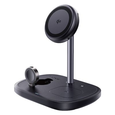 Беспроводная зарядка Baseus EnerFill FS41 3-in-1 Wireless Charging Stand with TEC Cooling Qi2+2Qi 22.5W (45W Adapter Included)