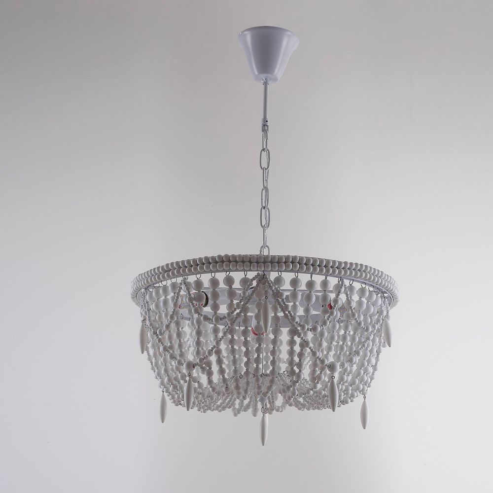 Подвесная Люстра Rh Anselme White Wood Weathered Chandelier By Imperiumloft