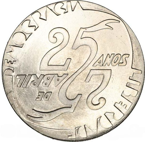 Portugal, 1000 Escudos, 1999 – 25th Anniversary of the Carnation Revolution. Silver Commemorative Coin, MS