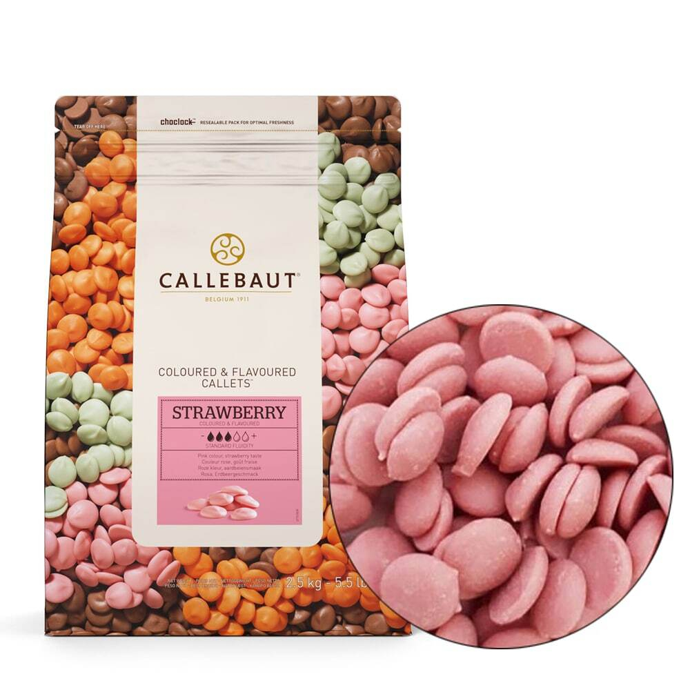 Шоколад цветной STRAWBERRY Barry Callebaut в каллетах 2,5кг
