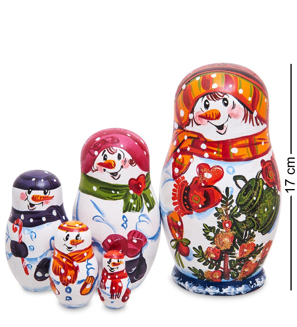 Народные промыслы МР-13/ 6-E Матрешка 5м «Снеговик»