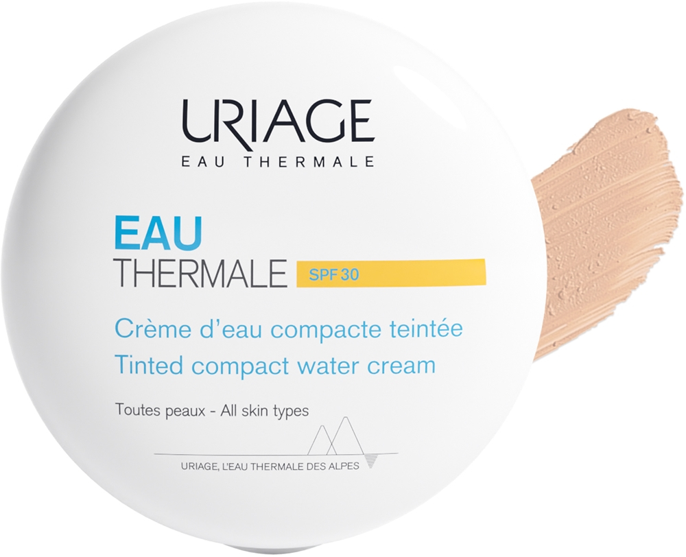 Uriage Eau Thermale Water Cream Tinted Compact SPF 30 - Шелковистая пудра для выравнивания тона кожи, 10 g