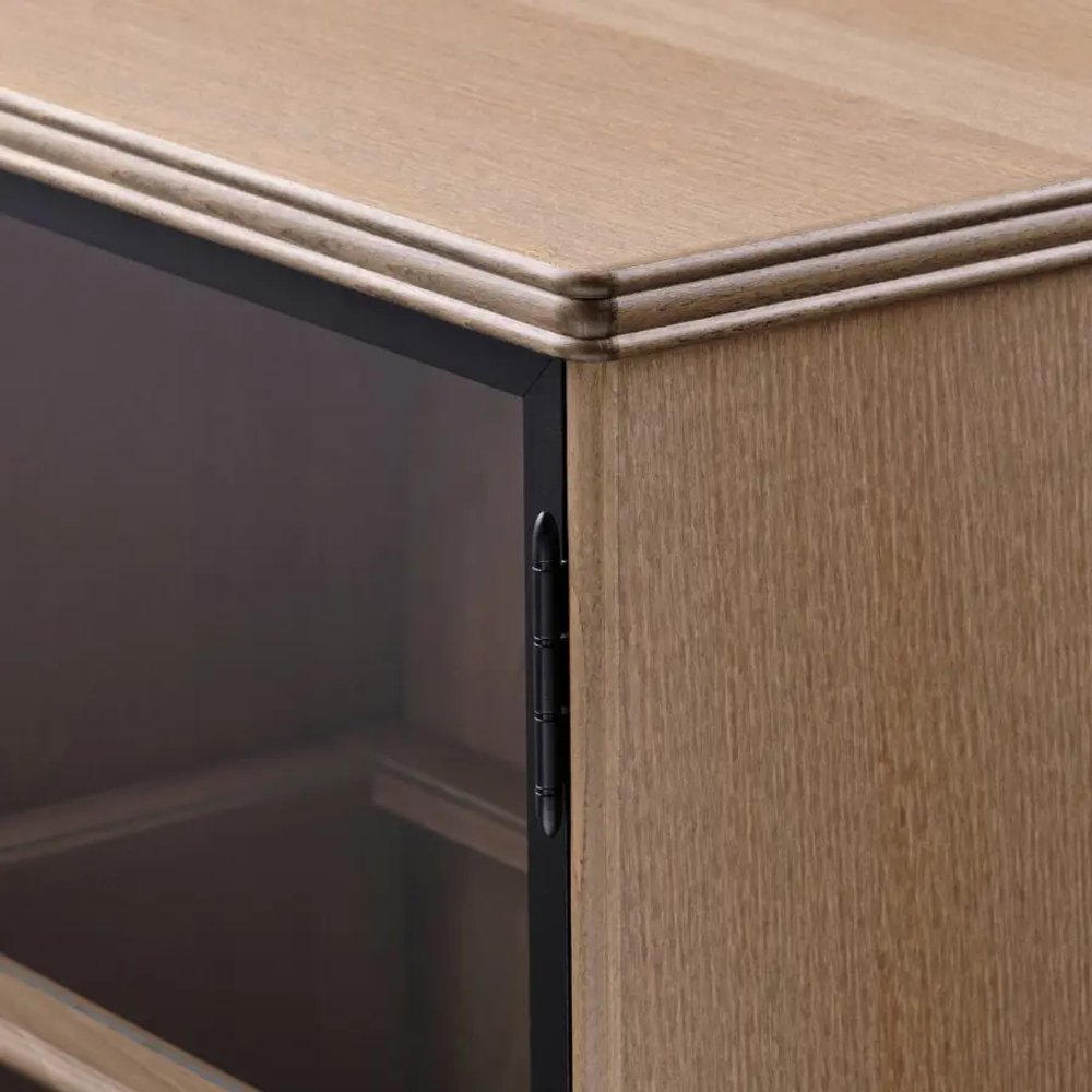 Шкаф для хранения  - LANESUND IKEA/ ЛАНЕСУНД ИКЕА, 121x37x152 см, коричневый/прозрачный