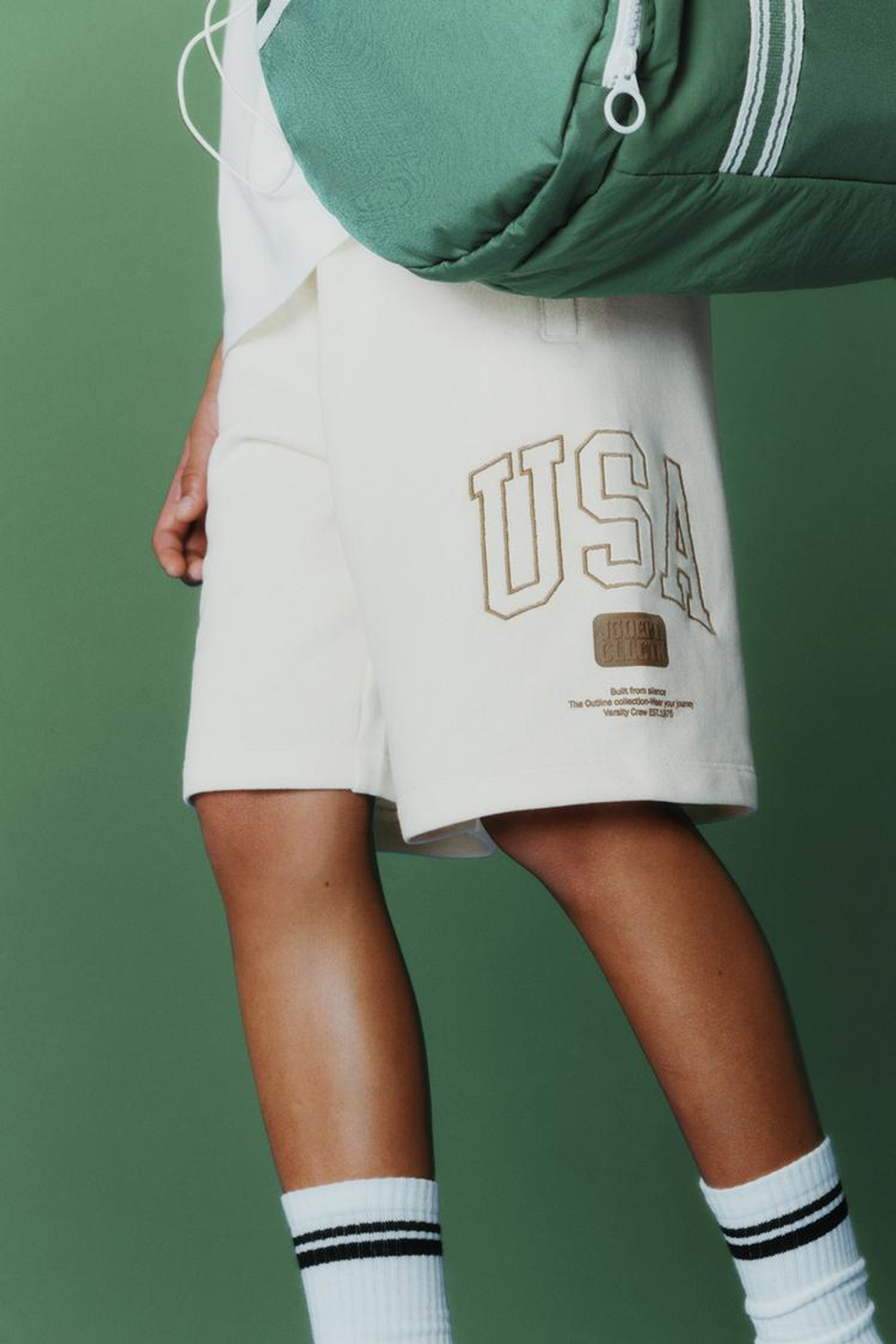 ZARA ШОРТЫ-ДЖОГГЕРЫ ИЗ МЯГКОЙ ТКАНИ, ЭКРЮ