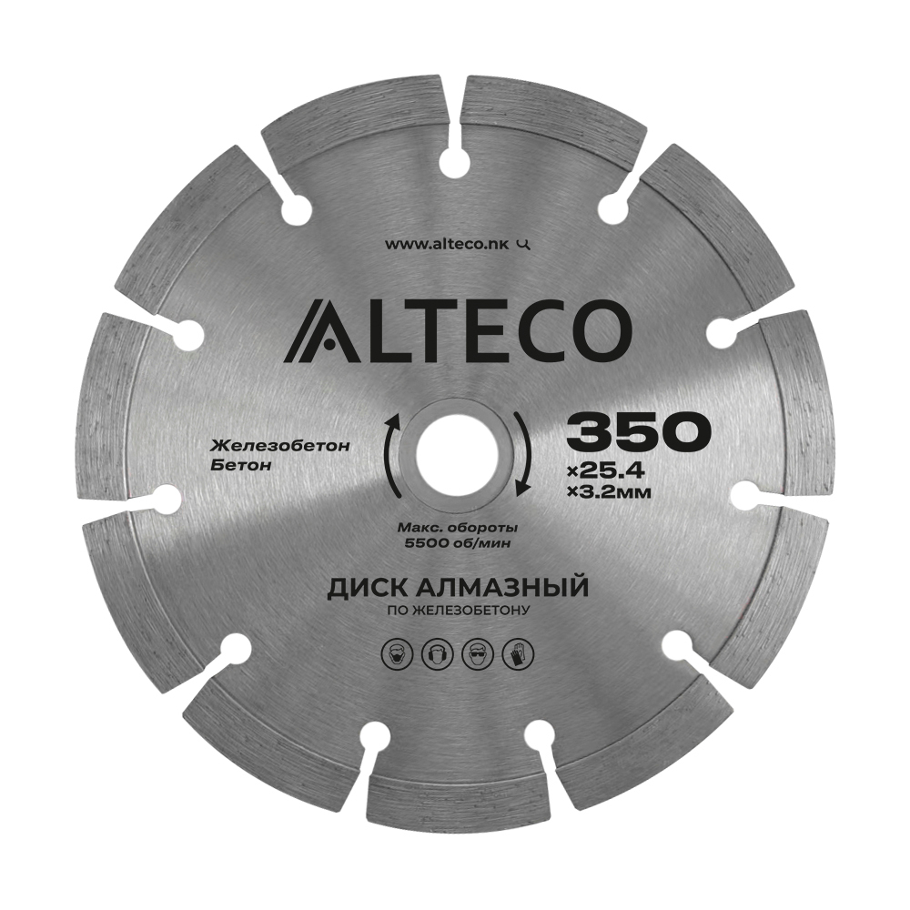 Диск алмазный по железобетону ALTECO 350x25.4x3.2 мм
