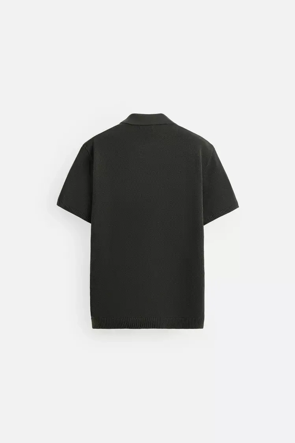 ZARA ПОЛО ИЗ РЕЛЬЕФНОГО ТРИКОТАЖА, АНТРАЦИТОВО-СЕРЫЙ