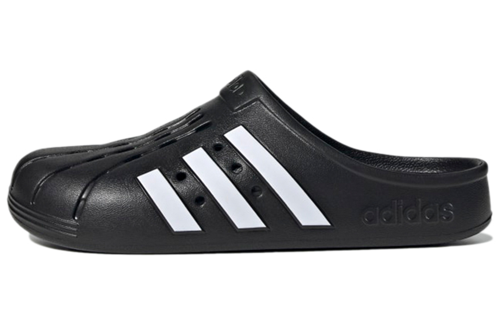 Adidas Adilette outer wear one-piece non-slip wear-resistant sports slippers for men and women in the same style black and white