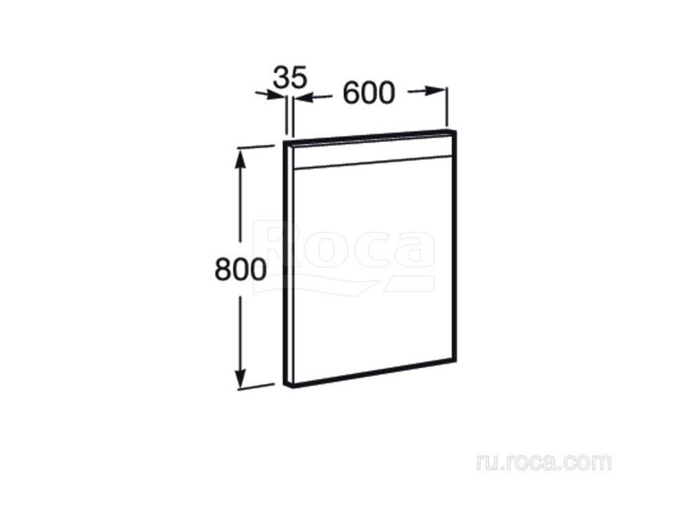 Зеркало Roca PRISMA COMFORT 600x35x800 c верхней основной и нижней фоновой LED подсветками, с системой ANTI-STEAM и инфракрасным бесконтактным выключателем