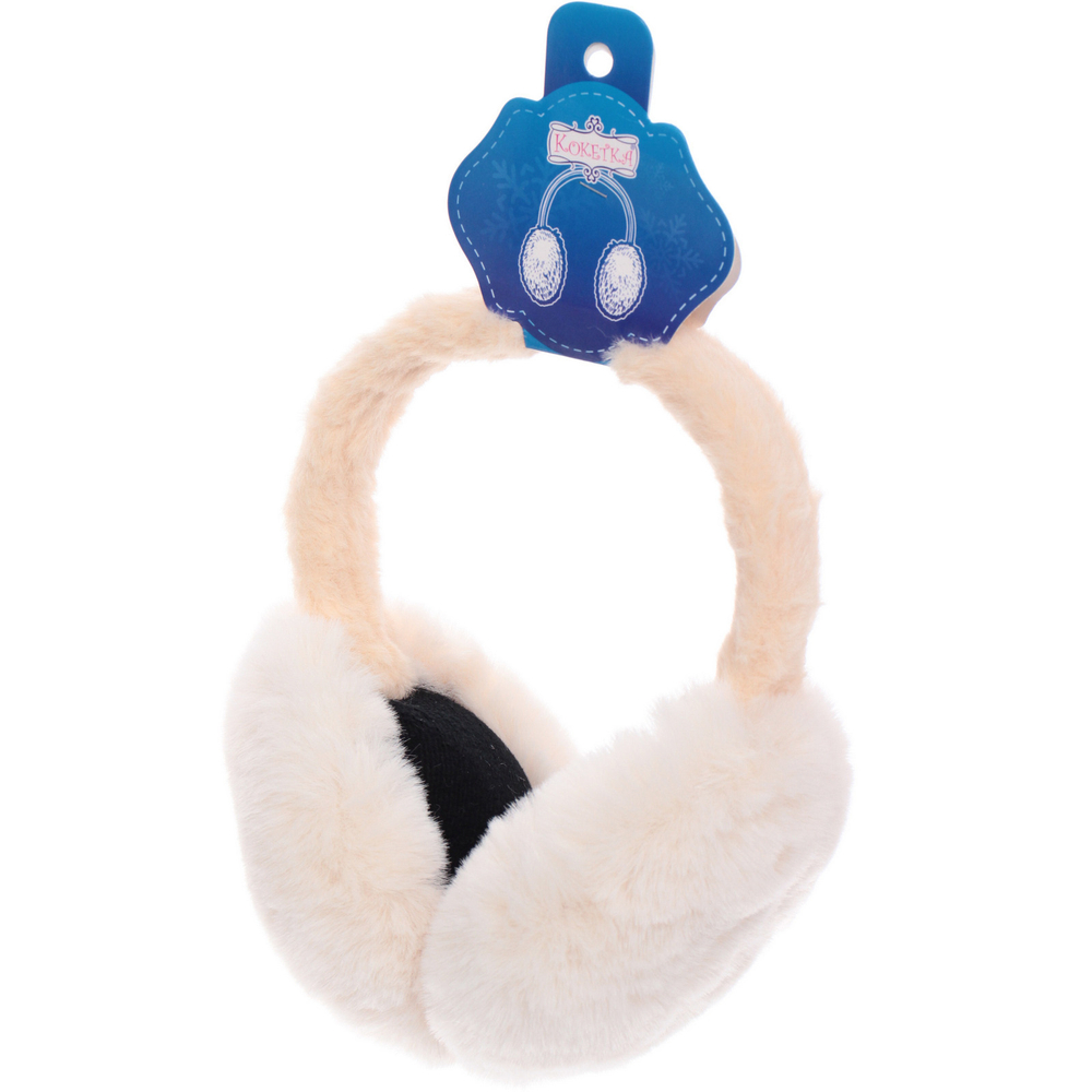 Наушники меховые складные «Salon Teplo», цвет миндаль, ( подвес Ultramarine)