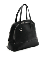 Женская средняя чёрная сумочка на молнии с длинным съёмным ремнём из искусственной кожи 30х25х14 см COSCET М-СД-154