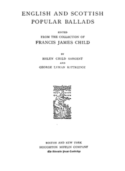English and Scottish popular ballads | Child Francis James