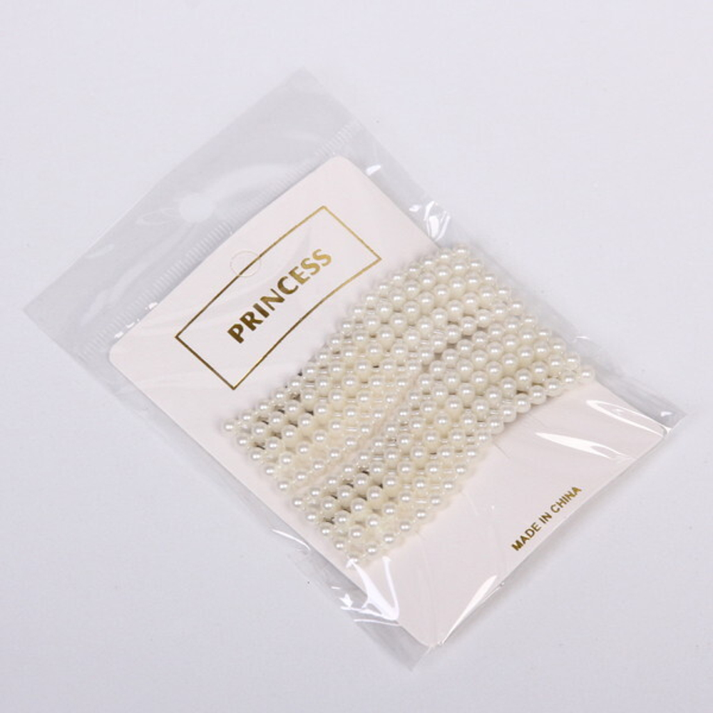 Зажимы для волос 2шт «New collection», волна, цвет белый, 7*2,3см