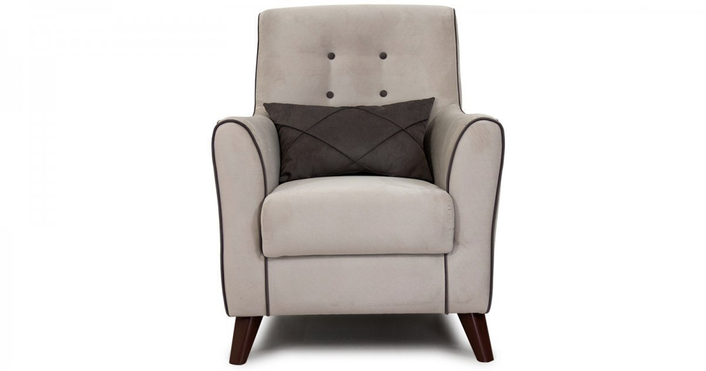 Кресло Френсис велюр серо-бежевый