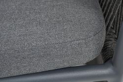 "Романо" стул плетеный из роупа, каркас алюминий темно-серый (RAL7024) муар, роуп темно-серый круглый, ткань темно-серая 027