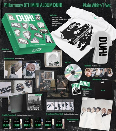 Альбом P1HARMONY - DUH! 8th Mini Album LIMITED Edition PLAIN WHITE T Version