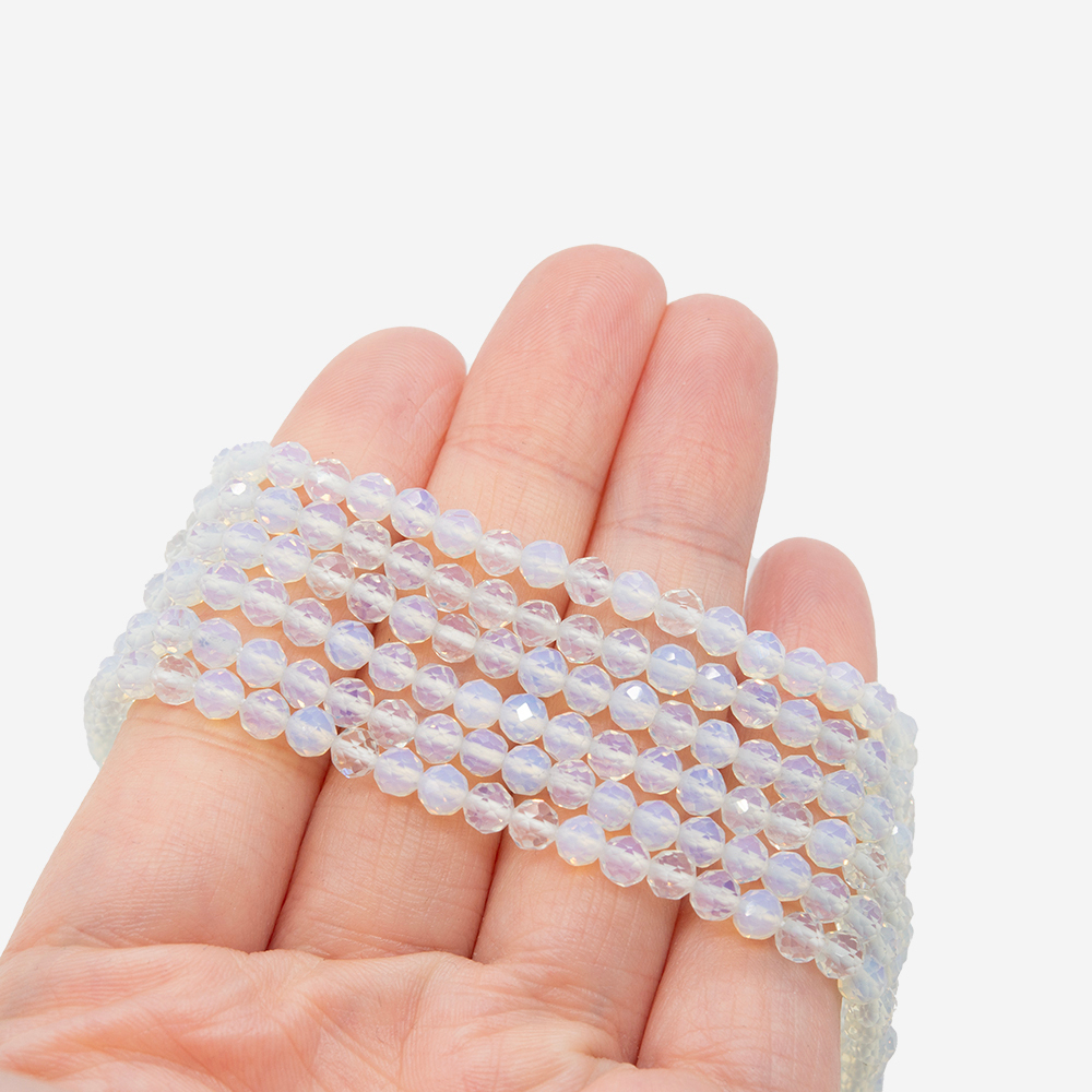 Лунный камень (имитация), 4,1мм, шар, микроогранка