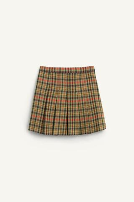 ZARA ЮБКА В КЛЕТКУ, ОРАНЖЕВО-ЗЕЛЕНЫЙ