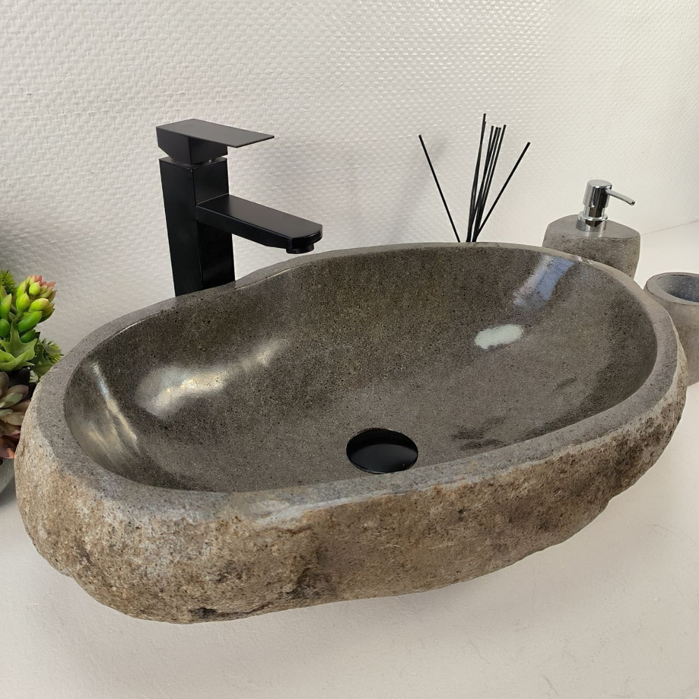 Каменная раковина из речного камня RS-05540 (60*37*15) 0857 из натурального камня