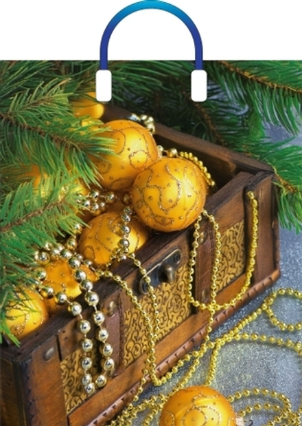 Новогодние пакеты "Новогодние сокровища" 38х45+3см 90мкм (5/50шт)