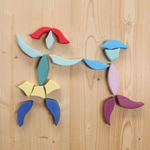 Деревянная мозаика круглая "цветок Лара", 73 детали