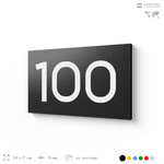 Табличка с номером 100 на дверь квартиры, для офиса, кабинета, аудитории, склада, черная 120х70 мм, Айдентика Технолоджи