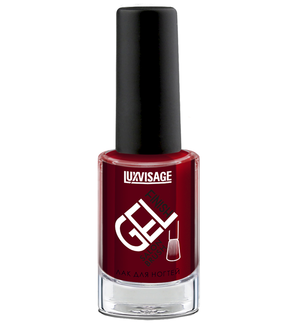 LuxVisage ЛАК для ногтей GEL finish тон 08 БОРДОВЫЙ ВИННЫЙ 9мл