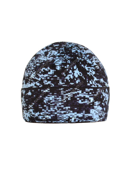 Шапка вязаная 2-х нитка с отворотом (цифра синяя)
