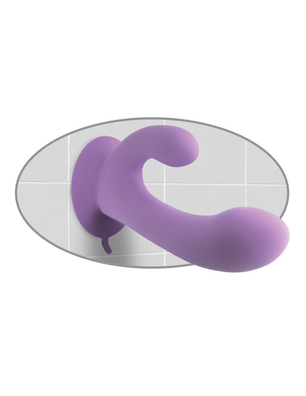 Сиреневый перезаряжаемый вибратор с клиторальным отростком Duo Pleasure Wallbang-Her - 17,5 см. (Цвет: сиреневый)