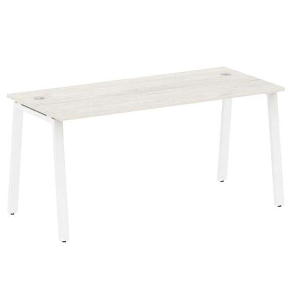 Metal System Стол письменный на А-образном м/к БА.СП-4 Дуб Наварра/Металл Белый 1600*720*750