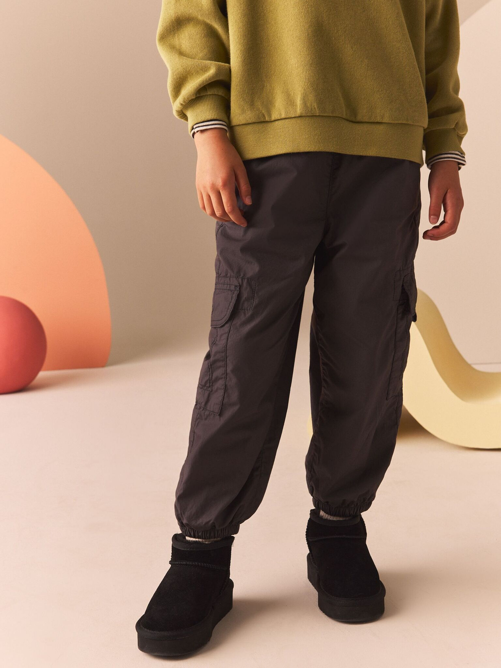 Брюки карго для девочки Next B20-924, Темно-серый